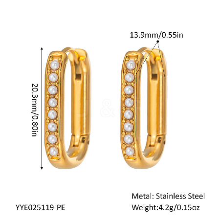 Elegant Stainless Steel Oval Hoop Earrings UE0817-4-1