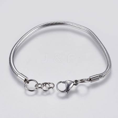 304 Stainless Steel Round Snake Chain Bracelet Making STAS-I097-026-E-1