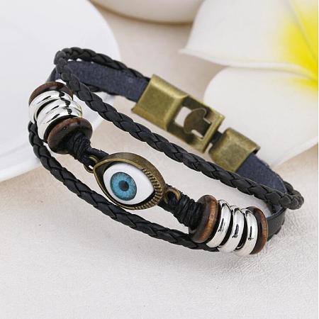 Imitation Leather Multi-strand Bracelets for Men WGBDC80-07-1