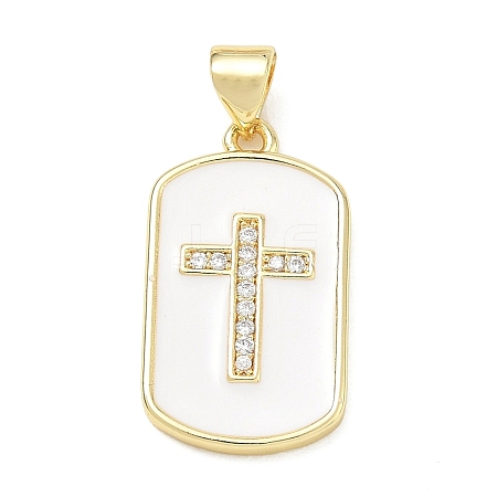 Religion Cross Brass Micro Pave Clear Cubic Zirconia Pendants CU-CBA83A6-03H-G02-1