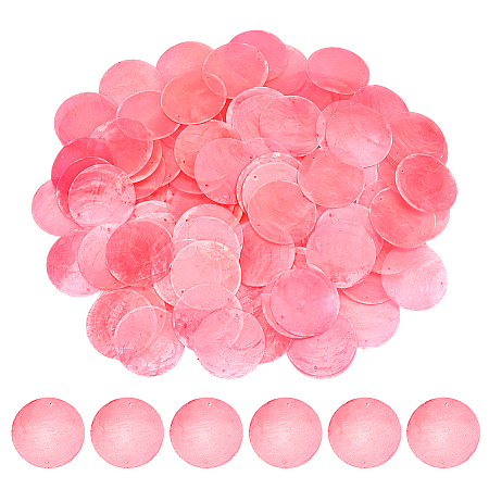 Dyed Natural Capiz Shell Connector Charms FIND-WH0816-016C-1