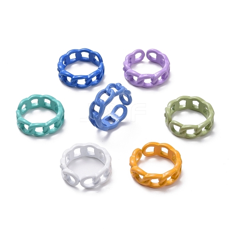 Spray Painted Alloy Cuff Rings X-RJEW-T011-29-RS-1