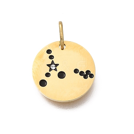 Twelve Constellations 304 Stainless Steel Enamel Pendants STAS-A148-01G-02-1