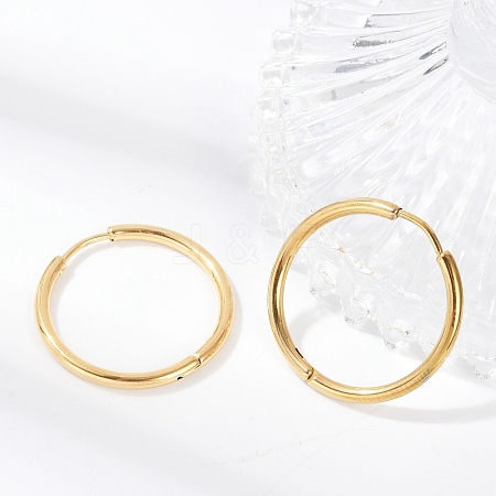 304 Stainless Steel Huggie Hoop Earrings EJEW-G272-02-20mm-G-1