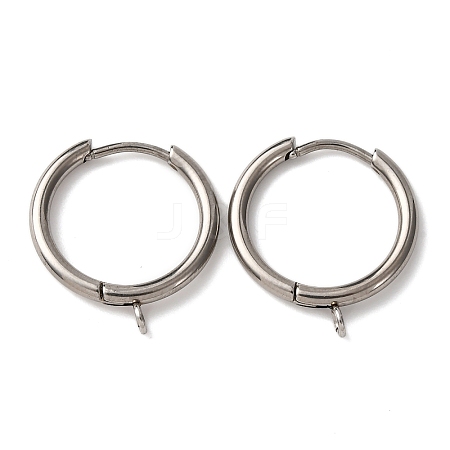201 Stainless Steel Hoop Earring Findings STAS-D379-06B-P-1