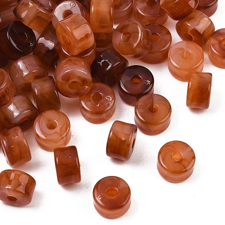 Two-Color Opaque Acrylic Imitation Gemstone Beads AC-CBA3EFE-02M-1