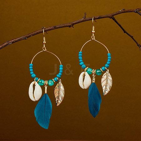 Ring with Leaf Zinc Alloy Acrylic Dangle Earrings FS-WGF3871-03-1