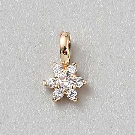 Brass Micro Pave Cubic Zirconia Charms ZIRC-TAC0003-15B-1