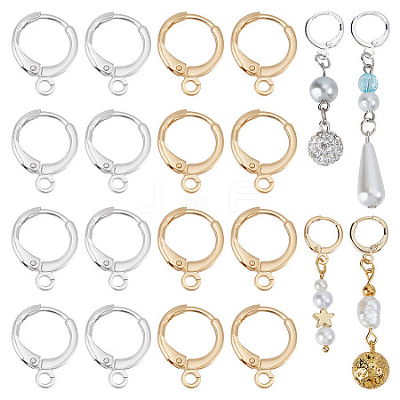 80Pcs 8 Styles Brass Hoop Earrings Findings FIND-DR0001-65C-1