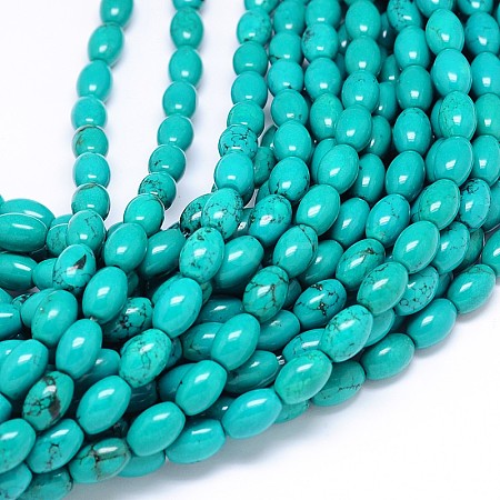 Natural Howlite Oval Bead Strands X-TURQ-E022-13-12x8mm-1