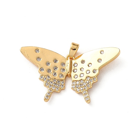 Brass Micro Pave Cubic Zirconia Pendants KK-P320-03B-G-1