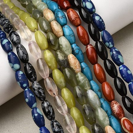 Natural & Synthetic Mixed Gemstone Beads Strands G-K362-I-06-1