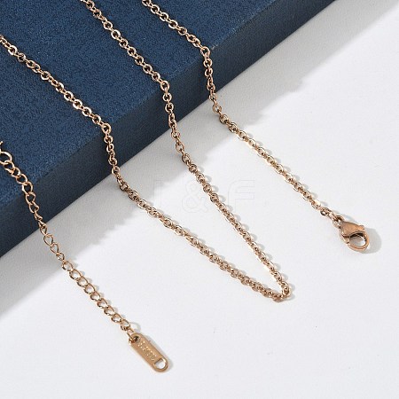 2MM 304 Stainless Steel Cable Chain Necklaces for Women SA-CBACA62-01RG-1