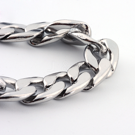 201 Stainless Steel Curb Chains  Necklaces NJEW-R063-30P-1