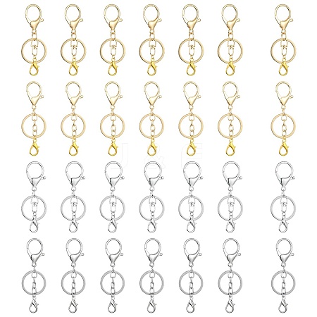 20Pcs 4 Style Alloy Key Rings KEYC-CJ0001-06-1