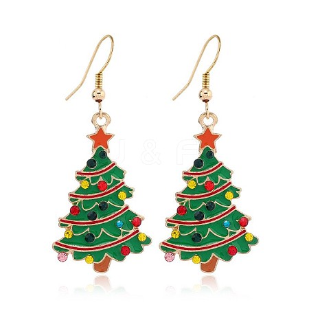 Christmas Theme Alloy Plastic Dangle Earrings FS-WG6FBD6-18-1