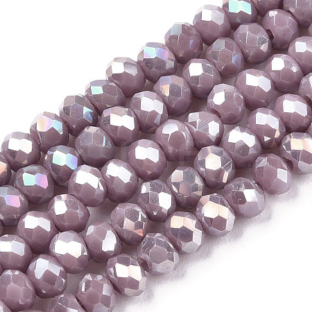 Electroplate Glass Beads Strands EGLA-A034-P3mm-B19-1