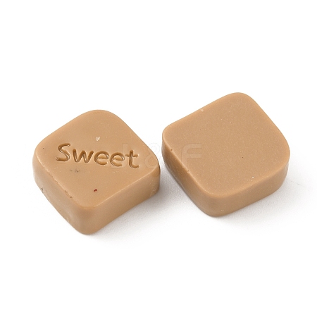 Chocolate Opaque Resin Cabochos RESI-WH0026-62A-1