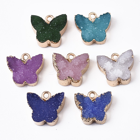 Druzy Resin Pendants RESI-R428-017-1