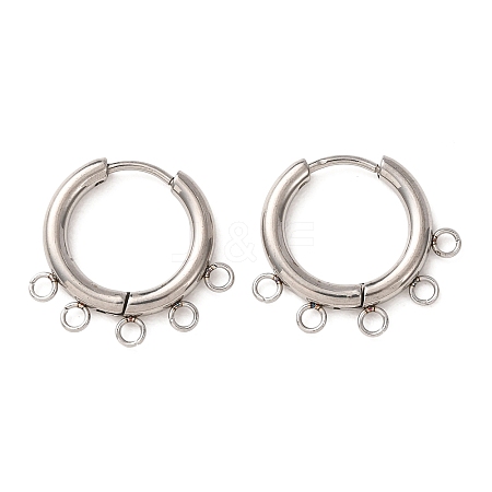 304 Stainless Steel Hoop Earring Findings STAS-D183-02A-P-1
