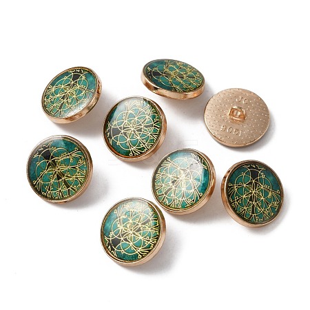 Alloy Enamel Shank Buttons BUTT-WH0015-52D-1