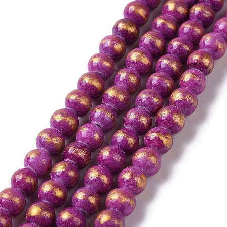 Natural Mashan Jade Beads Strands G-F670-A27-6mm-1