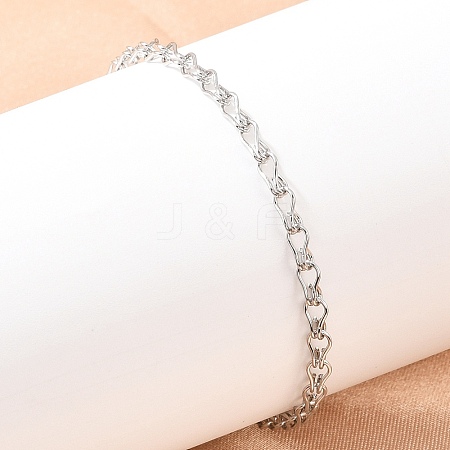 201 Stainless Steel Bulb Link Chains Chain Bracelets for Women BJEW-G767-01B-P-1