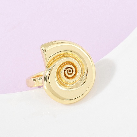 Ocean Theme Brass Cuff Rings RJEW-C135-01G-11-1