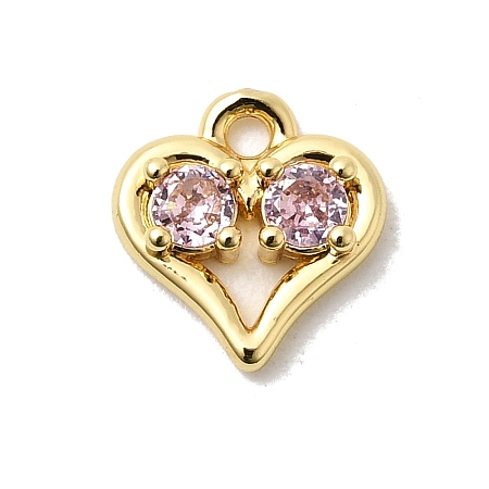 Brass Micro Pave Cubic Zirconia Pendants KK-L258-11G-06-1