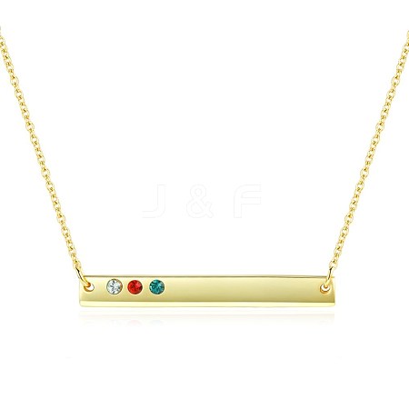 925 Sterling Silver Bar Necklaces NJEW-BB32315-1