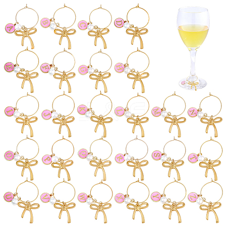 26Pcs Alloy Enamel Wine Glass Charms AJEW-FG00017-1