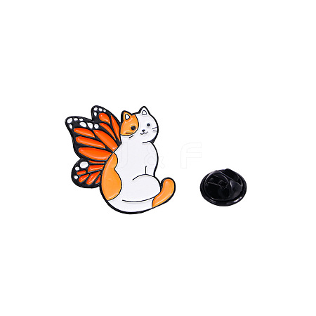 Cat with Butterfly Wing Alloy Enamel Badge Pins PW-WG81136-04-1