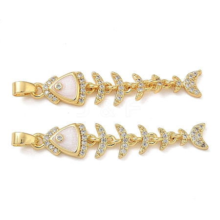 Brass Micro Pave Clear Cubic Zirconia Pendants CU-CBA280C-01G-01-1