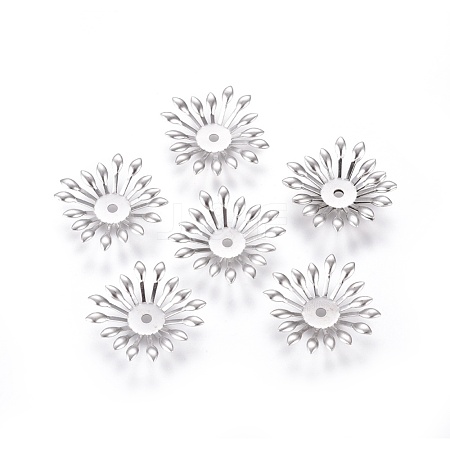 Non-Tarnish Multi-Petal 316 Surgical Stainless Steel Bead Caps STAS-G196-03P-1