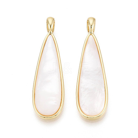 Natural White Shell Pendants X-KK-T073-65B-1