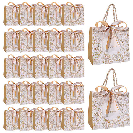 Floral Printed Paper Gift Tote Bags ABAG-WH0044-82C-1