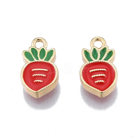 Brass Enamel Charms KK-G432-07G-1