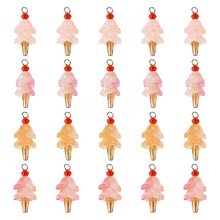 20Pcs 4 Styles Glass Ice Cream Pendants PALLOY-TAC0242-01-1