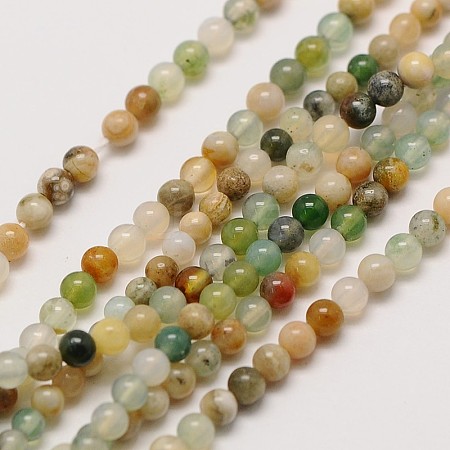 Natural Indian Agate Bead Strands X-G-A130-2mm-K12-1
