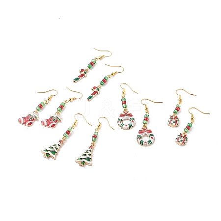 Brass Dangle Earrings EJEW-JE04511-S-1