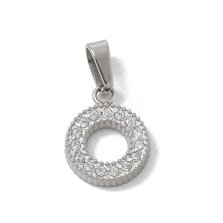 Ion Plating(IP) 304 Stainless Steel Micro Pave Cubic Zirconia Pendants STAS-Z107-06P-03-1