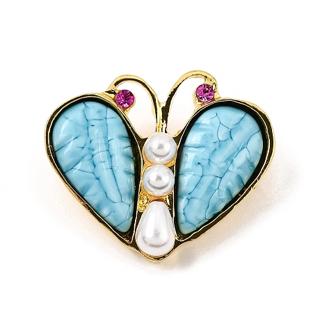 Butterfly Alloy Resin Lapel Pin Brooches for Clothes RB-CBAFC3E-02G-1