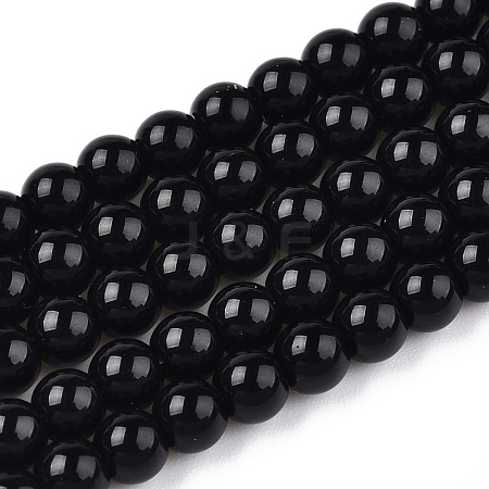 Opaque Solid Color Glass Beads Strands GLAA-T032-P6mm-01-1