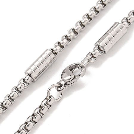 Non-Tarnish 304 Stainless Steel Box Chain Necklaces NJEW-R266-09A-P-1