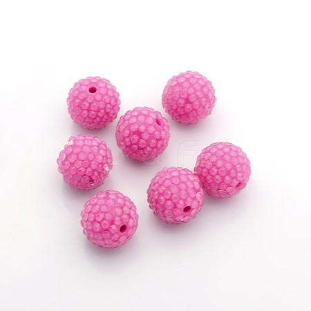 Chunky Resin Rhinestone Bubblegum Ball Beads RESI-S259-20mm-ST7-1
