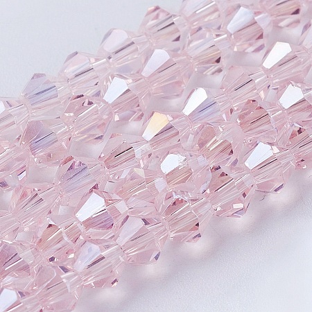 Electroplate Glass Beads Strands EGLA-Q118-6mm-B12-1