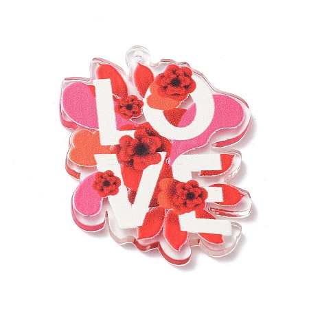 Valentine's Day Acrylic Pendant OACR-H032-02B-1