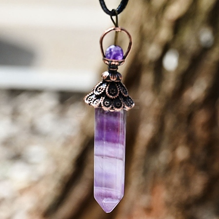 Natural Amethyst with Metal Big Pendants PW-WG20046-02-1