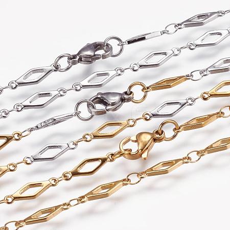 304 Stainless Steel Chain Necklaces STAS-P164-35-1