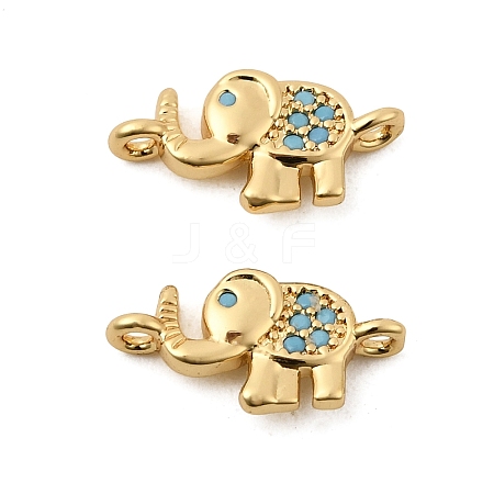 Brass Micro Pave Cubic Zirconia Links ZIRC-E124-15G-1